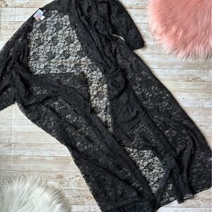 LuLaRoe Shirley Black Lace Kimono | Small EUC